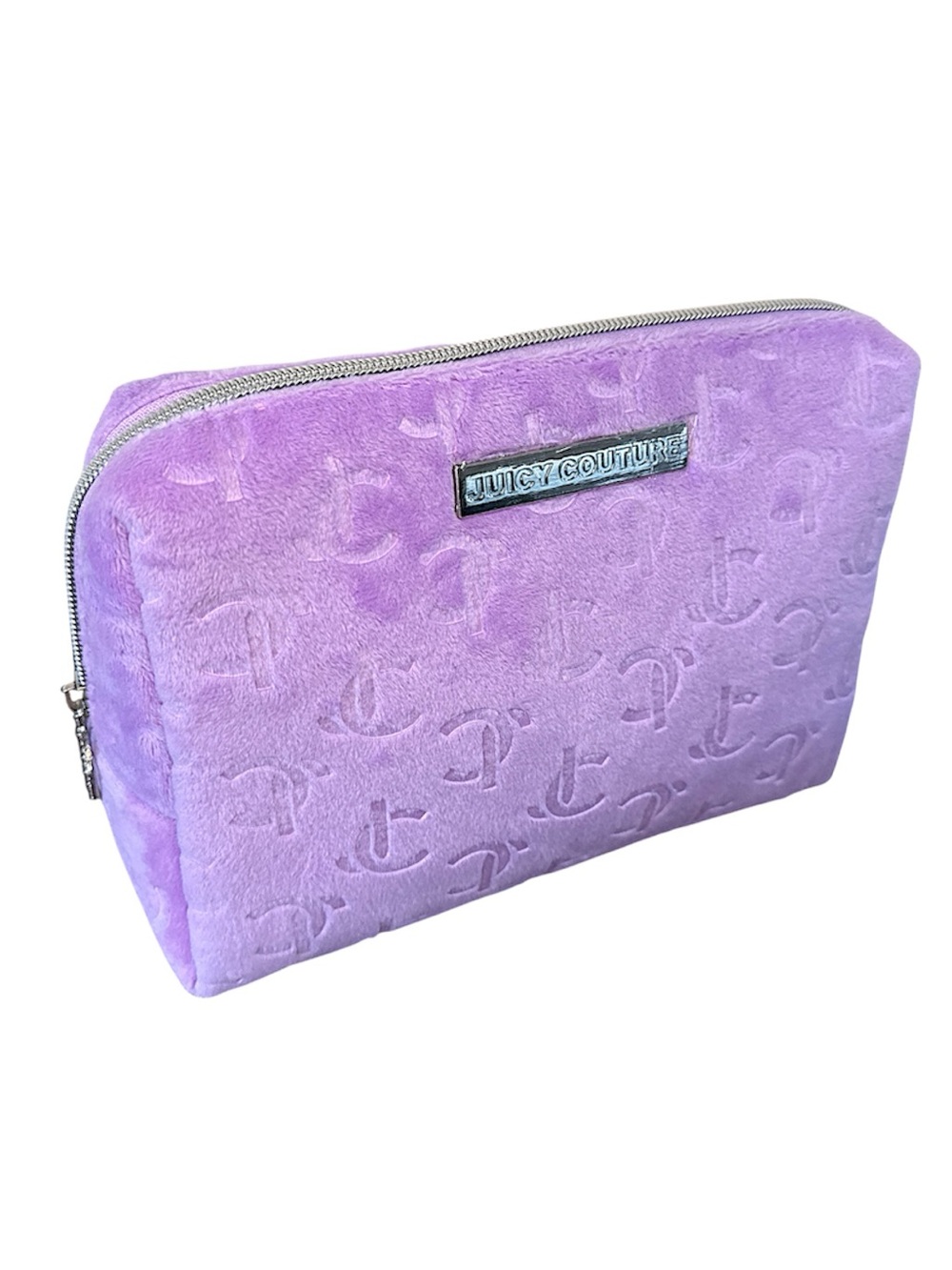 Juice Couture Cosmetic Bag Pouch in Lavender and Silver